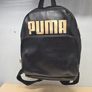 Puma Black/Gold Faux Fur Backpack Shoulder Carry Straps